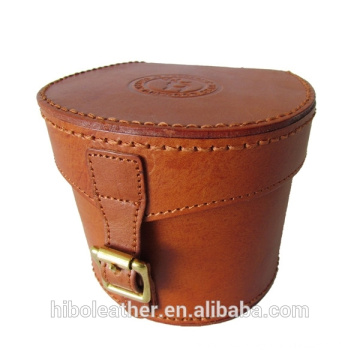 Tourbon New High Quality Leather Fly Fishing Reel Case Pouch Brown Fishing Storage Bags